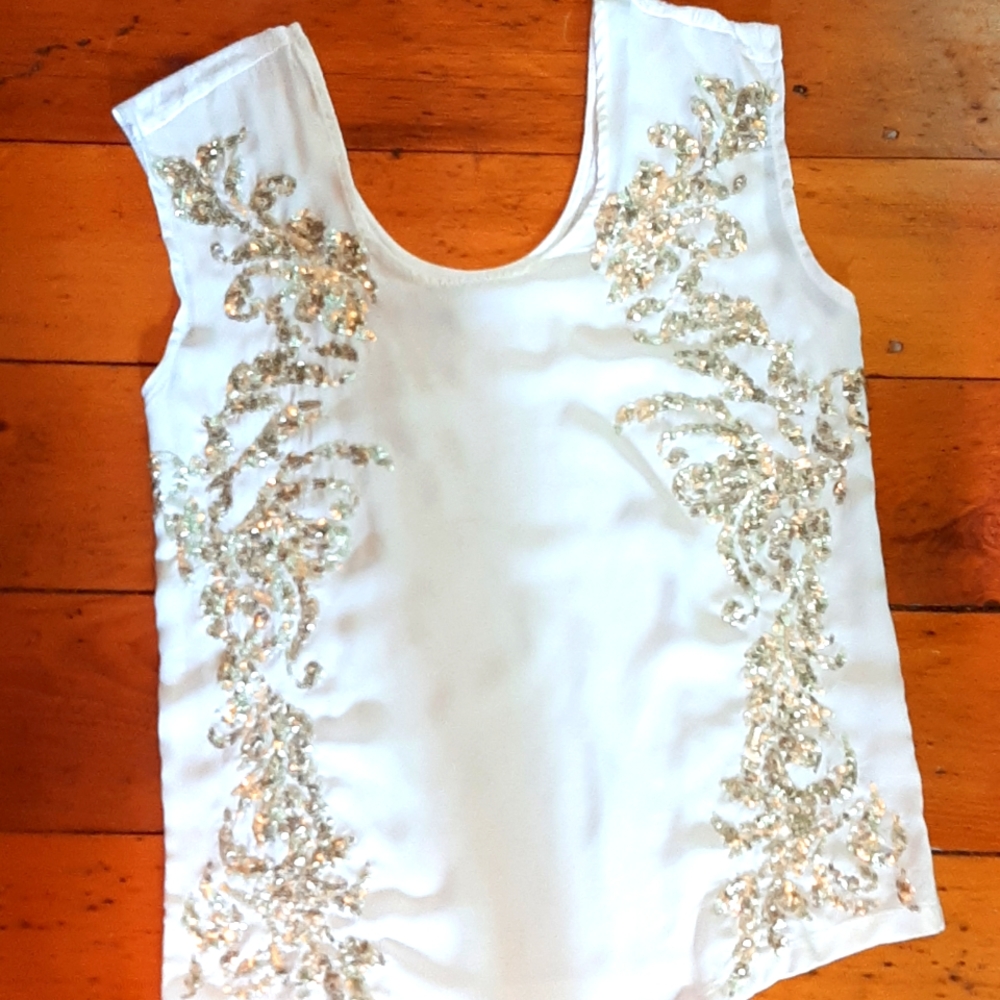 Hinge gold sequin tank
